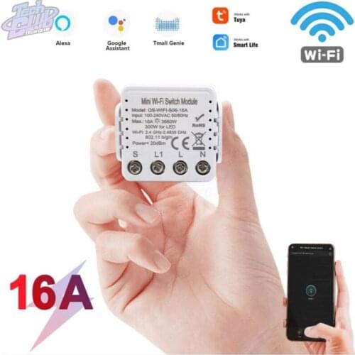Mini Wifi Bluetooth-compatible Dual Mode Timer Relay Switch Voice APP Control Switch Module Compatible With Doodle With 16A