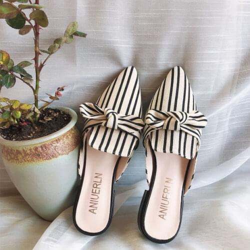 2021 Spring and Summer New Baotou Sandals and Slippers for Womens Outer Wear with Square Toe and Thick Bow