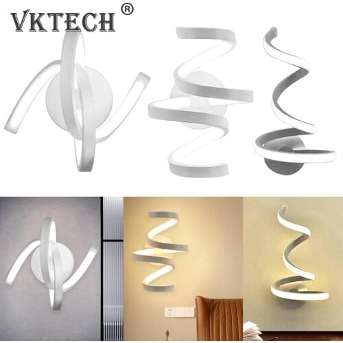 Modern Spiral LED Wall Light Wall Mounted Light Home Bedside Aisle Lighting Bedroom Living Room Stairs Decorative Art Lamp
