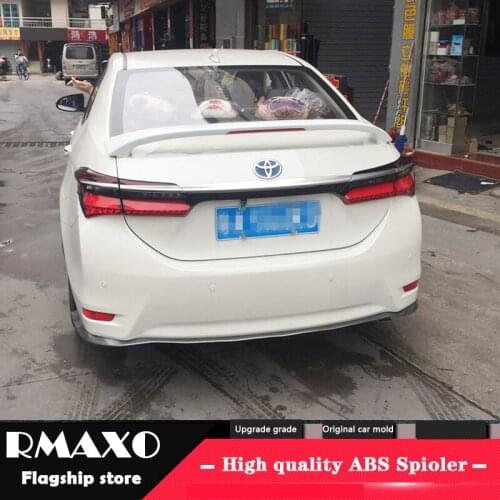 For TOYOTA Corolla Spoiler 2014-2016 TOYOTA Corolla High Quality ABS Material Car Rear Wing Primer Color Rear Spoiler