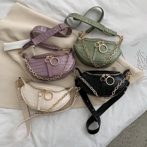 2021 Chain Shoulder Handbags Female Travel Cross Body Bag Simple Fashion Small PU Leather Crossbody Bags For Women
