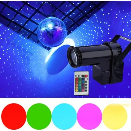 Thrisdar Remote Control 10W RGB LED Beam Pinspot Stage Light Party Wedding Track Spotlight KTV Bar Disco Show Mirror Ball Light