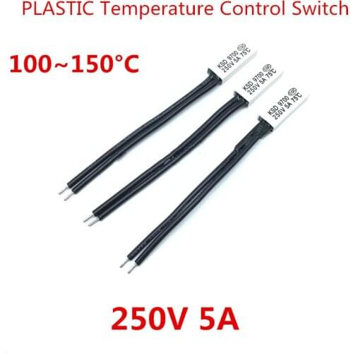 20PCS KSD9700 5A 250V 100 105 110 115 120 125 130 135 140 150 Degrees Temperature Control Switch PLASTIC Normal Closed/Open