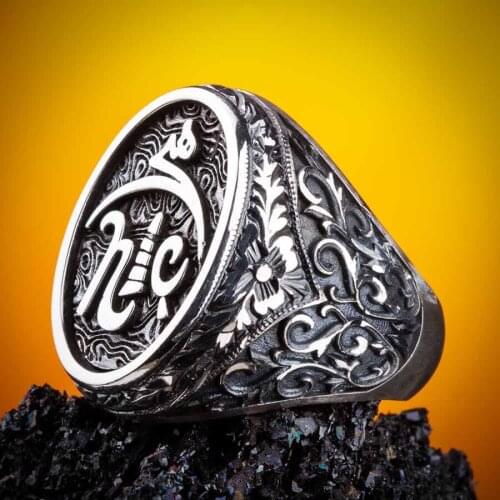 Turkish Oval Silver Ring Solid 925 Sterling Silver Vintage Pattern Silver Men Ring Handmade Men Jewelery