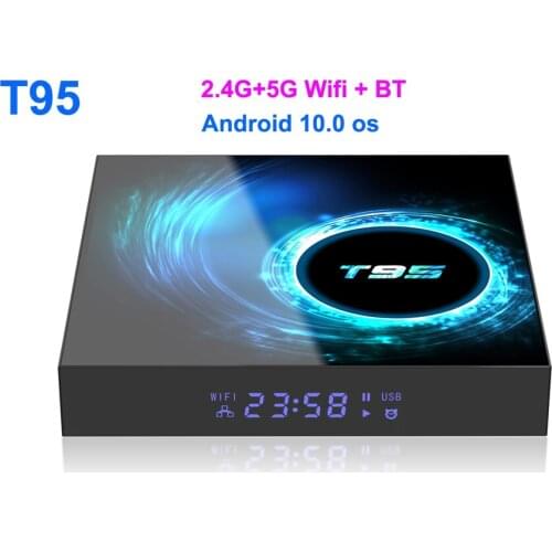 20pcs Smart TV BOX T95 Android 10 6K H616 Quad Core Dual Wifi BT 5.0 Netflix Media player Fast Set top BOX