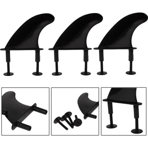 3Pcs/set Universal Fitting Soft Top Surf Fins & 6 Fins Screws For Softboard Accessories