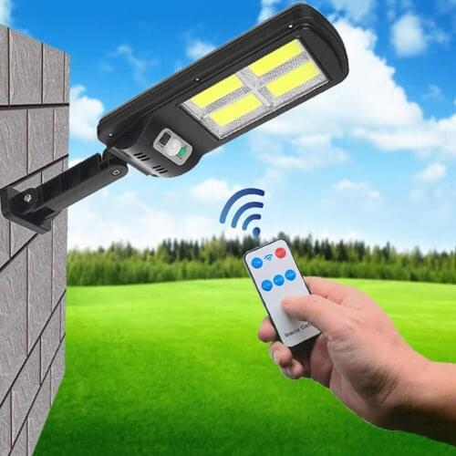 COB Solar Light Waterproof Human Body Sensor Street Lamp PIR Motion Sensor Garden Wall Outdoor Lamp Smart Remote Control Lights