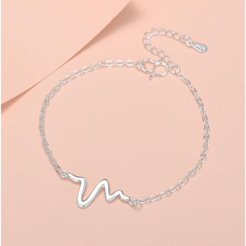 Designer Love Fashion Simple Chain Bracelet For Women 925 Sterling Silver Trendy Girls Bridal Jewelry Display Charms