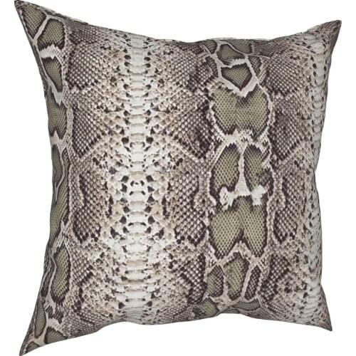 Snake Skin Cobra Animal Print Pillowcase Printing Polyester Cushion Cover Decorations Pillow Case Cover Home Square 45*45cm
