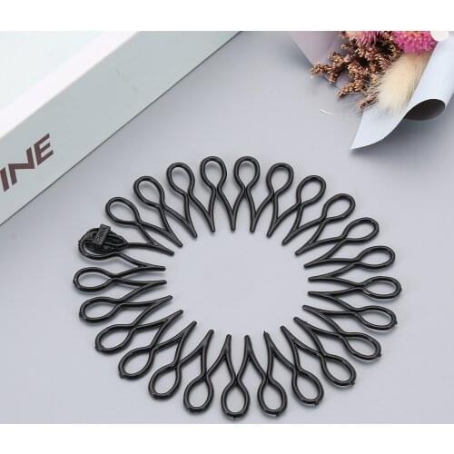 1Pcs Plastic Full Circle Stretch Flexible Comb Teeth Headband Hair Hoop Band Clip Hairband For Face Wash Fixed Hair Accessories