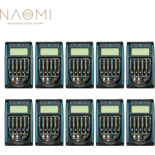 NAOMI 10pcs/1set Guitar Pickup 5-Band Preamp EQ LC-5 Equalizer Tuner Piezo Pickup For Acoustic Guitars