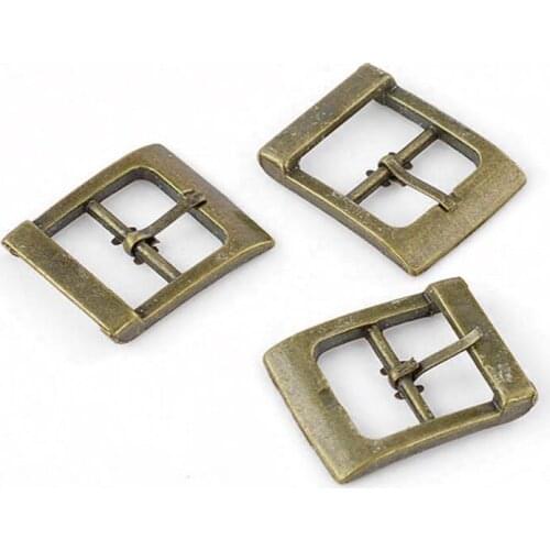 10Pcs Bronze Tone Square Metal Buckles Shoes Bag Belt Accessory 33x27mm(1 2/8"x1 1/8")