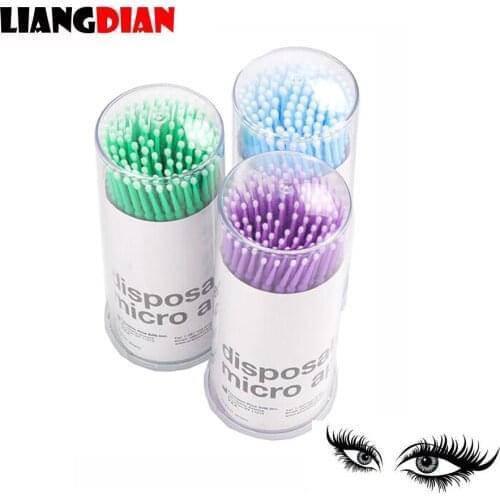 100pcs/lot S M L Size Disposable Cotton Soft Swab Eyelash Extension Microbrush Applicators Individual Mascara Micro Brush Stick