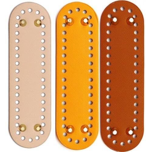 18x5cm Oval Long Bottom Handmade Pad for Knitted Bag PU leather Accessories Bottom With holes DIY Crochet Thin Bag Bottom