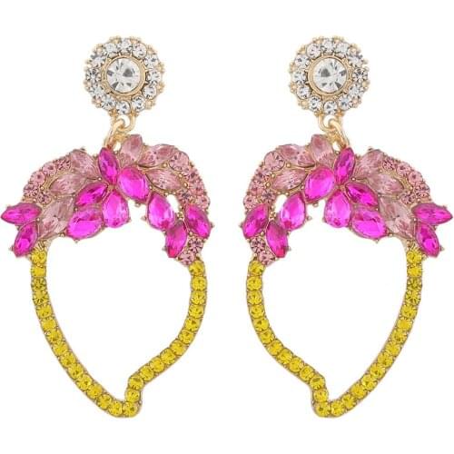 2Colors Resin Crystal Strawberry Fruit Charms Dangle Earrings Jewery For Women Hot Sale Trendy Girls Collection Earrings