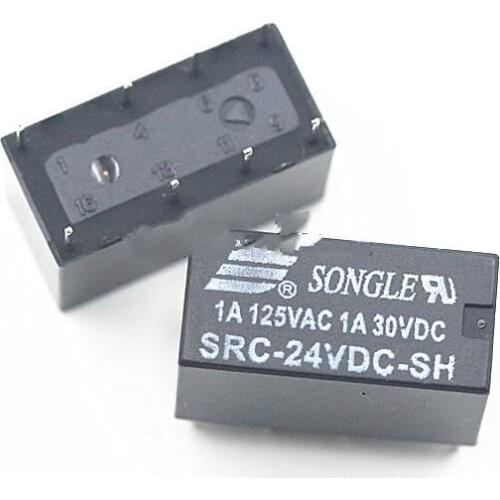 2pcs Src-05 12 24vdc-sh 5V 12V 24V Signal Relay, Two Opening and Two Closing, 1A 8-pin