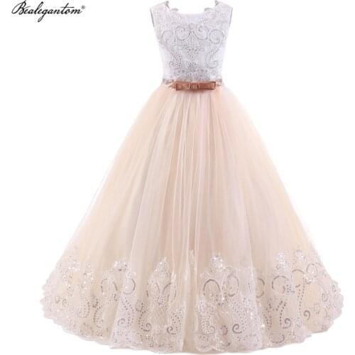 2021 Princess Flower Girl Dresses Baby Kids Birthday Beaded Butterfly First communion Wedding Evening Party Gowns 2-12 FGD158