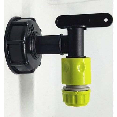 2 X 3/4" Thread Plastic IBC Tank Tap 1000L IBC To 1/2"(15mm) Adapter Garden Irrigation Connection Valve Hose Switch Fittings