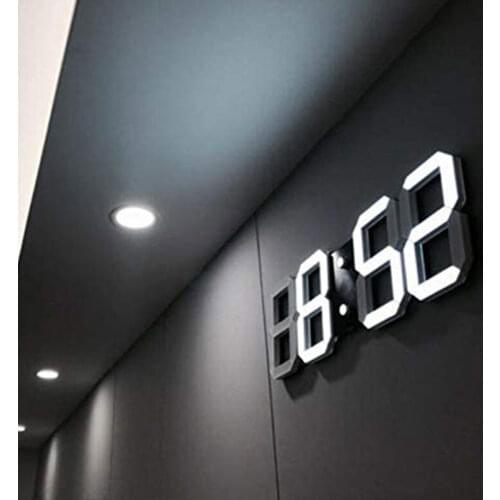 3D LED Wall Clock Modern Design Digital Table Clock Alarm Nightlight Home Living Room Decoration