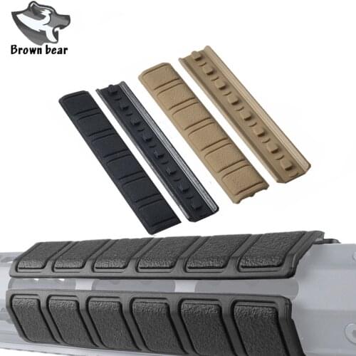 4pcs 6.25"KeyMod RAS RIS Soft Rubber Rail Cover B Non-slip Surface Handguard protecter cover Handguard Rail Covers Section