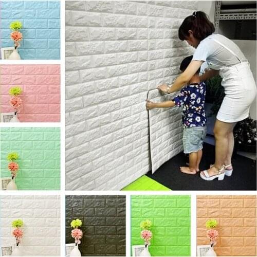 70*77cm DIY Self Adhesive 3D Wall Stickers Bedroom Waterproof Foam Brick Room Wallpaper Wall Decor Living Wall Sticker For Kids