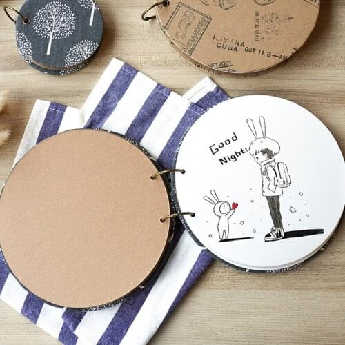 Round Handmade Loose-leaf Album Detachable DIY Hand-painted Lover Commemorative Gift Baby Growth Diary
