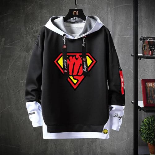 Anime ONE PUNCH-MAN Hooded Cosplay Cartoon Costume Unisex Casual Fake Two-Piece Sweatshirt jacket Teenagers Hoodies coat