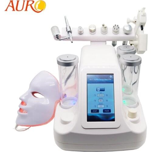 New AURO Professional 8 in 1 Pro Facial Hydrodermabrasion Salon Equipment/Aqua Peeling Machine with Mesotherapy Gun for Spa