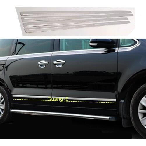 Car Stainless Steel Door Side Trim Strip Molding Stream Lamp Panel Bumper Body 4pcs For Volkswagen VW Sharan 2016 2017 2018 2019