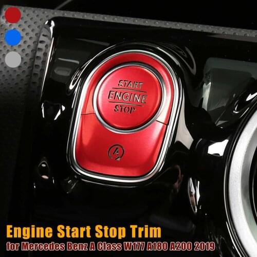 Car Engine Start Stop Ignition Switch Push Button Sticker For Mercedes Benz A Class W177 A180 A200 2019 + Accessories