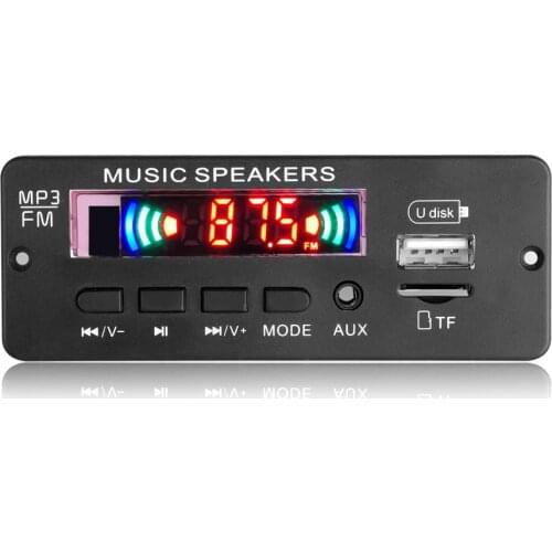 Kebidu DC 12V Car MP3 Player Bluetooth AUdio Decoder Board With Amplifier Support Call/Recording/USB/TF/LINE IN/FM/BLUETOOTH