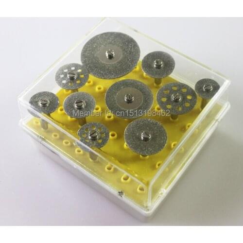 Free shipping, 10PCS/set Diamond dremel grinding cutting discs, grinder heads for Dremel Rotary Tools