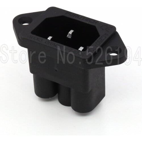 Free shipping 2pcs AC FI-06(R) IEC Inlet Socket Rhodium Plated HIFI AC Power Chassis