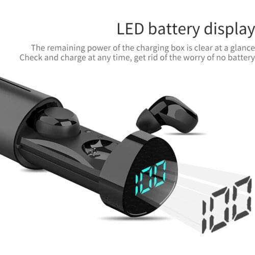 HiFi Wireless Earbuds Bluetooth Headset With Noise Cancelling And LED Display Smart Touch HD Calls And Without Fear Sweat