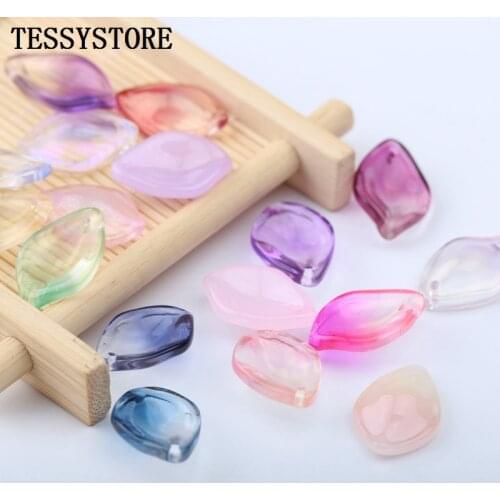10pcs Petals Shape Lampwork Beads The Three-dimensional Shape Glass Beads For Jewelry Making Hairpin Handmade DIY Accessories