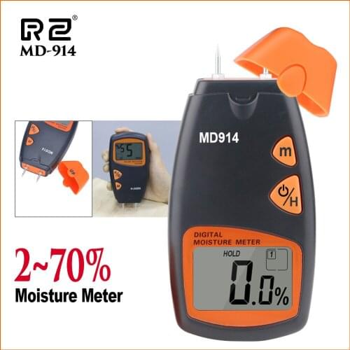 RZ Digital Wood Moisture Meter Content Of Wood 4 Pins Sensor Moisture Content In Wood Sanpometer Lumber Humidity Meter MD914