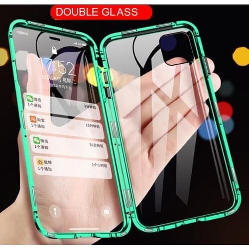 Double-Sided Glass Case for samsung a7 2018 case Magnetic Front Back Tempered Glass Case on for Samsung Galaxy A9 2018 Case