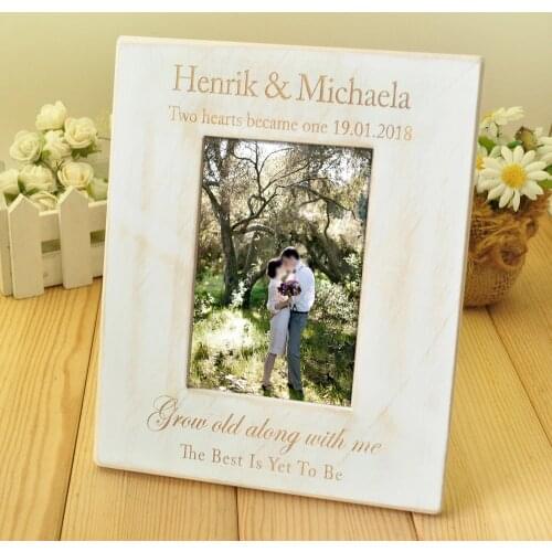 Custom Photo Frame, Wooden Couple Pictures Frames, Home Decor, Personalized Gift for Couple, Anniversary Gift
