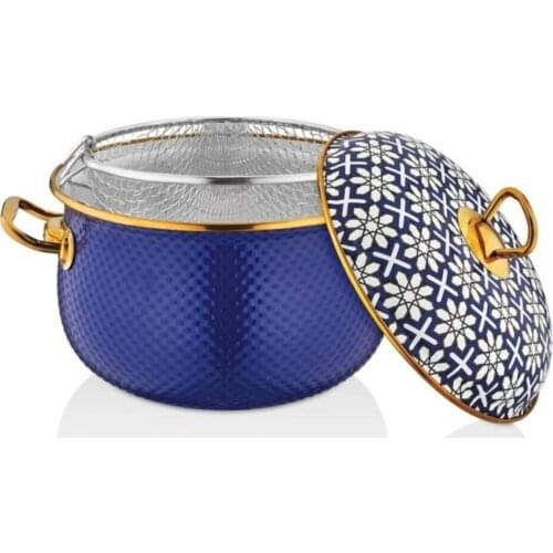 Glaze Fry pot 20 Cm 3 Piece Navy Blue