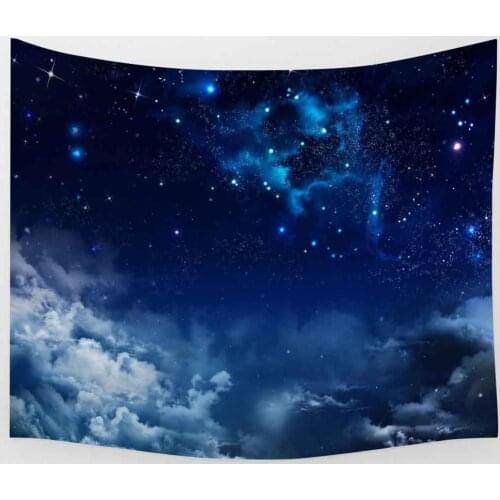 Simsant Galaxy Moon Tapestry Mysterious Space Nebula Stars Sky Art Wall Hanging Tapestries for Living Room Decor