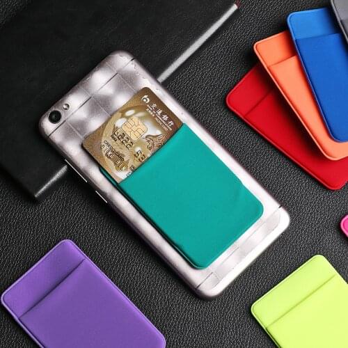 Hot Fashion Elastic Cell Phone credit Card Holder Mobile Phone Wallet Case Credit ID Card Holder Adhesive Sticker Pocket