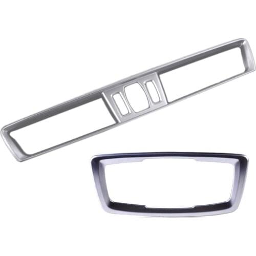 Matte Chrome Console Air-Conditioning Vent Cover Trim with Switch Button Silver Interior Head Light Decoration Trim