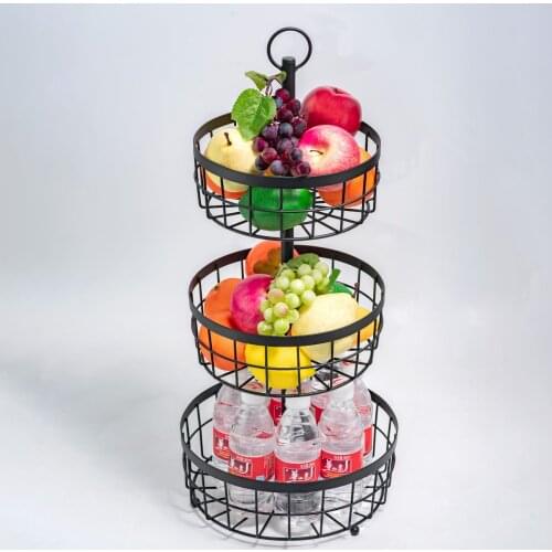 Multi-layer Fruit Plate Creative Detachable Storage Basket Container Sundries Snack Tray Household Metal Hollow Rack