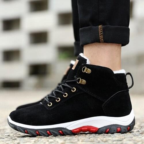 Men Boots Non-slip Snow Boots Men Ankle Boots Fashion Men Fur Boots Winter Keep Warm man sneakers Work Shoes Nice