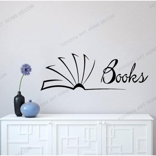 DIY Books Wall Stickers Reading Room Library Interior Education Design For Home Bedrooms Decor Vinyl Decals Mural rb662