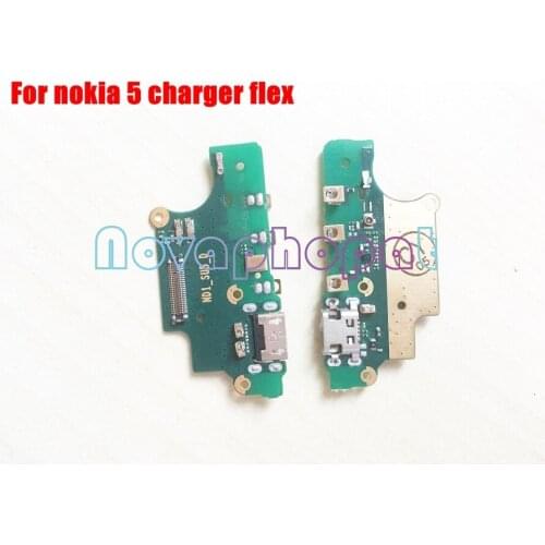 Novaphopat 5pcs/lot For Nokia 5 Micro Charging Port Connector USB Dock Charger Data Transfer Connect Flex Cable Microphone