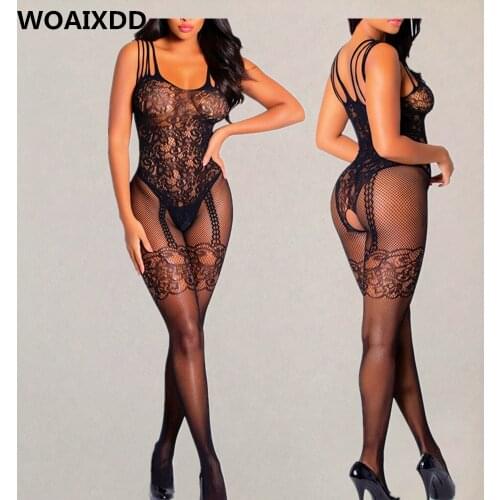 New Sexy Lingerie Women Transparent Fishnet Bodystocking Open Crotch Underwear Babydoll Sexy Costumes Porno Sex Erotic Sleepwear