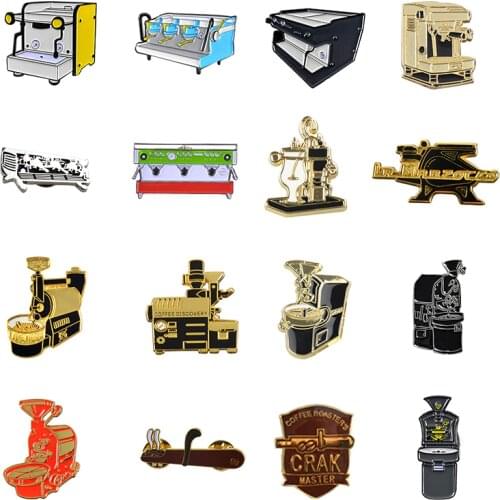 New Barista Bakers Brass Brooch Retro Badge Coffee Maker Coffee Machine Pendant Collar Pin Collar Decoration