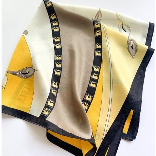 70*70cm Square 100% Silk Scarves Women Foulard Scarf Ladies Shawl Wrap Female Hijab Poncho beach Kerchief Soft Bandana Pashmina