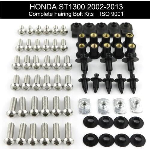 Fit For Honda ST1300 2002-2009 2010 2011 2012 2013 Complete Full Fairing Bolts Kit Bodywork Screws Clips Nuts Stainless Steel